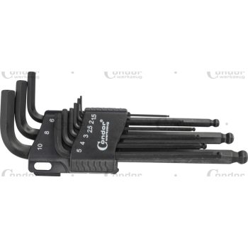 Imbusz készlet gömb véggel 1.5-10mm 9db-os műanyagban