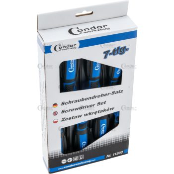 Csavarhúzó készlet, ütősapka, 7 db, hornyolt + kereszt