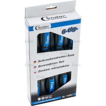 Csavarhúzó készlet, 6 db, hornyolt + kereszt