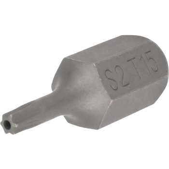 Bit fej lyukas T15x30mm 10mm-es szárral