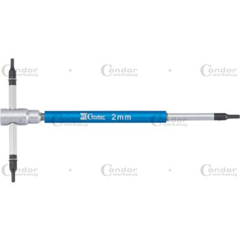 T Imbusz kulcs, 125x65 mm, hatlapú foglalat 2 mm