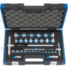   3-utas T-fogantyús dugókulcs készlet, 31 db, 1/4+3/8", hatszög 4-24 mm 