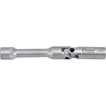 Izzítógyertya dugófej,csuklós , 3/8 ", 150 mm, SW14