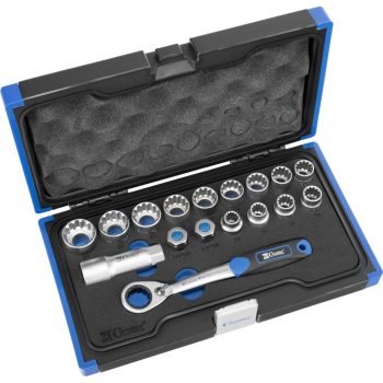   Dugókulcs készlet átmenős csatalkozással,17db-os,Varioplus