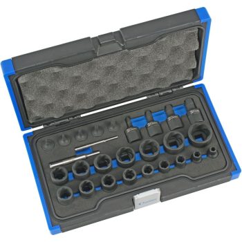 Csavarkiszedő klt. 27 db, 1/4 + 3/8 + 1/2 ", 6-27 mm