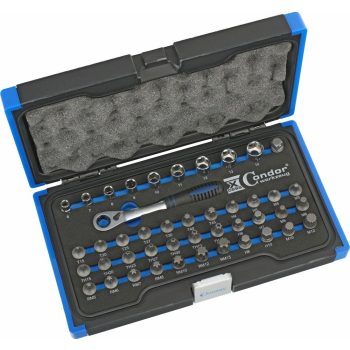 Dugófej és bit készlet nyitott racsnival 44db-os