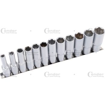   Dugókulcs készlet, 12 db, 1/2" hosszított, hatlapú 8-24 mm