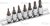 Torx 5ágú készlet 1/4" T10-40  nagy teljesítményű S2