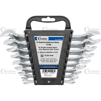 Villáskulcs készlet, műanyag tartóban, 8 db, 6-22 mm