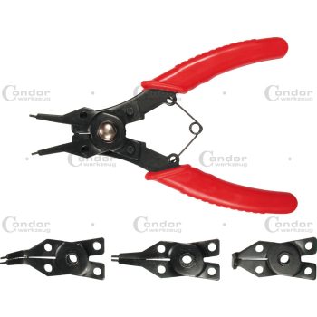 Sprengringzange, 160 mm, 4 auswechselbare Köpfe