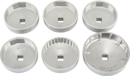 Olajszűrő leszedő kupak készlet,6db-os,aluminium csatlakozás:1/2" / 27mm 6 lap