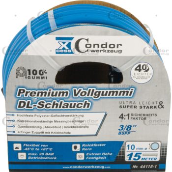   DL tömlő ø10mm x 15m, csúcsminőségű tömörgumi, csatlakozó nélkül, nagyon könnyű