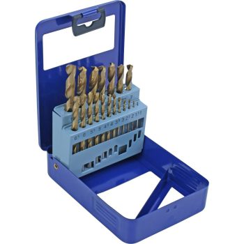   HSS fúrószár készlet, titán-nitrid bevonatú, 19 darab, 1-10 mm