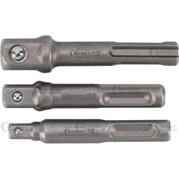   Adapterkészlet SDS+ fúrókhoz, 3 részes, 1/4+3/8+1/2"