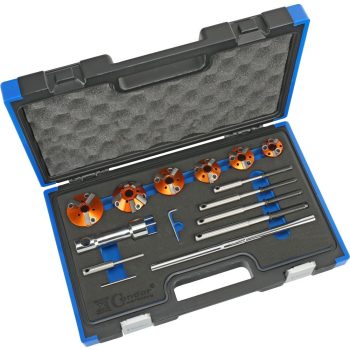   Szelepfészek maró  készlet, 14 db, Kétoldalas vágó 30-75 ° 28-65 mm