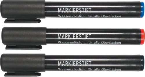 Markierstifte, 3-tlg., rot / blau / schwarz