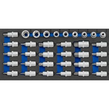 Bit készlet 1/2" T+E profil és XZN+Imbusz 34db-os 1/3