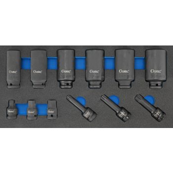   Féltengely szerelő készlet 1/2" 12db-os 1/3-os fiókbetét