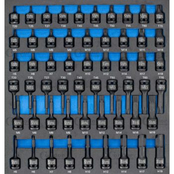 Gépi 1/2" kulcsok szivacsbetétben 56db-os