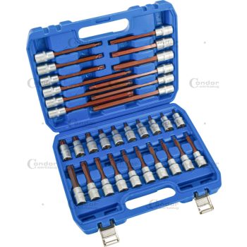 TORX bitkészlet, 32 db, 1/2", T-profil T20-70