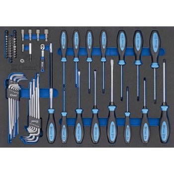 Csavarhúzó + imbusz készlet tálcás 74db-os 3/3