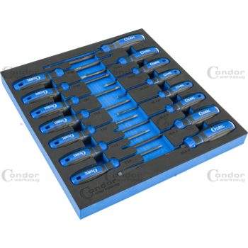 Csavarhúzó készlet tálcás habbetétben 2/3 15db-os