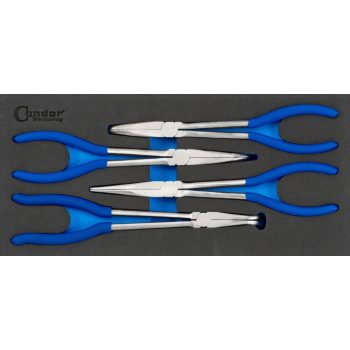   Telefonfogó készlet+gyertyapipafogó, 4db-os,1/3-os habszivacs fiókbetétben