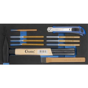 Kiütő és vágó készlet 1/3 szivacsbetétben