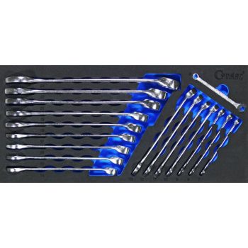   Csillag-villáskulcs készlet 6-24mm,1/3-os habszivacs fiókbetétben