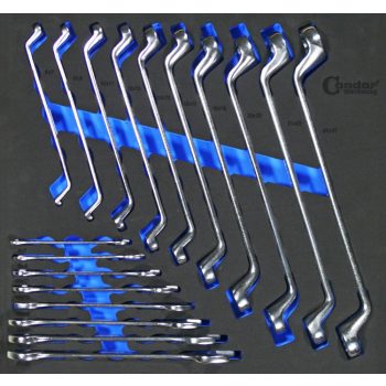   Villáskulcs és csillagkulcs készlet 18db-os,2/3-os habszivacs fiókbetétben