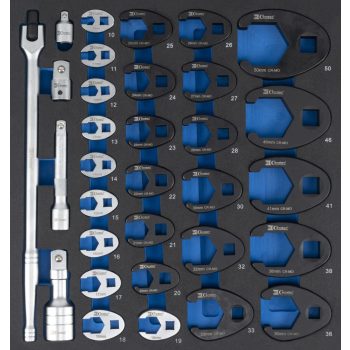 Nyitott villáskulcs klt 10-50mm szivacsbetétben