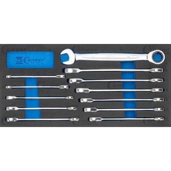   CSILLAG-VILLÁSKULCS KÉSZLET,12DB-OS,RACSNIS 8-19MM,HABSZIVACS TÁLCA 1/3