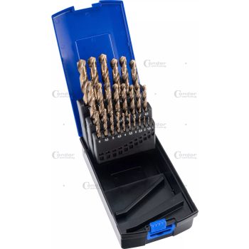 Csigafúró készlet, HSS-E kobalt 5%, 25 db, 1-13 mm