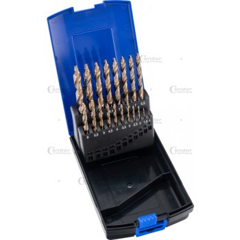   Csigafúró készlet, lépcsős hegy, HSS-E kobalt 5%, 19 db, 1-10 mm