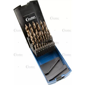   Csigafúró készlet, lépcsős hegyű, HSS-E kobalt 5%, 25 részes, 1-13 mm