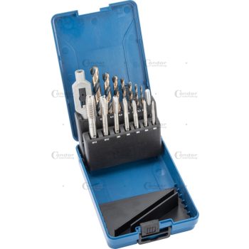 Menetfúró készlet, 15 db, HSS-G, M3-M12 / 2,5-10,2 mm